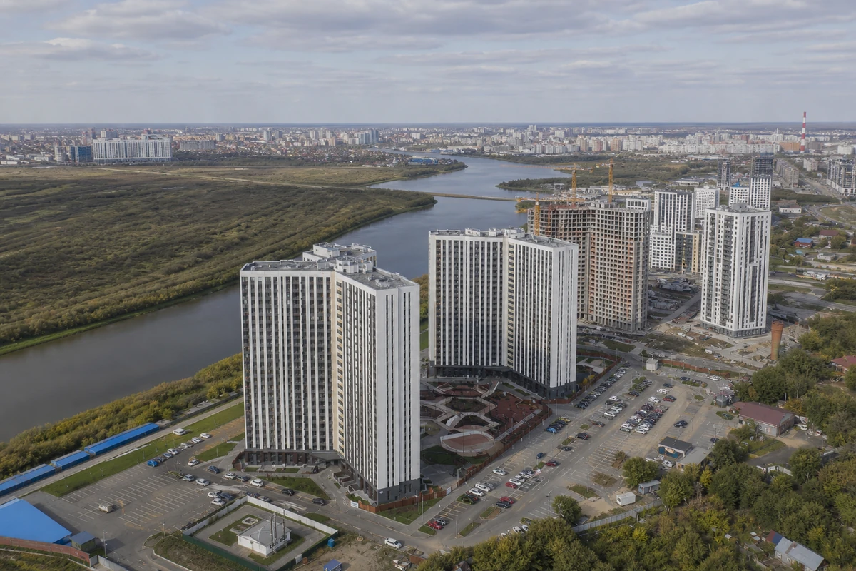 Район ДОК в Тюмени с высоты